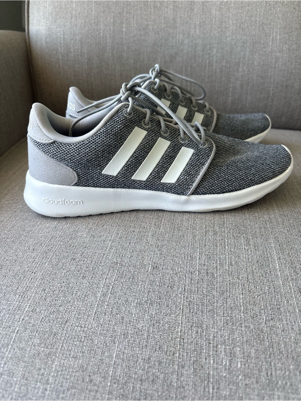 Adidas Cloudfoam QT Racer Womens Textured Gray - Size 8.5